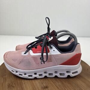 On Running Cloudstratus Women's Sz 7.5 Rose/Red Running Shoes Helion Sneakers